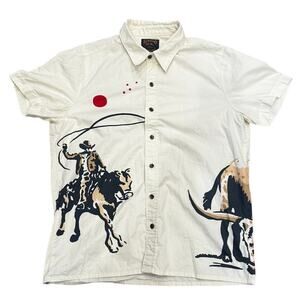 Sendero Provisions Co Western Graphic Button Up Shirt Cowboy Rodeo Desert Size L